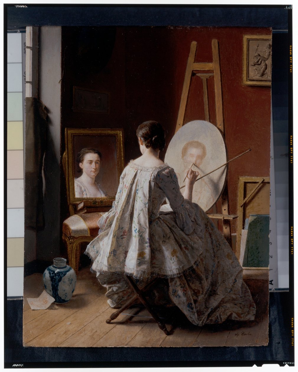 Portrait of an Artist Painting Her Self-Portrait by Jean Alphonse Roehn