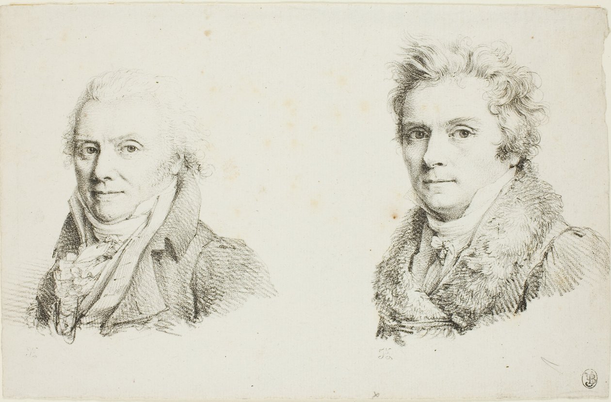 Self-Portrait in a Dark Cloth Coat and Self-Portrait in a Fur-Collared Coat by Jean Antoine Laurent