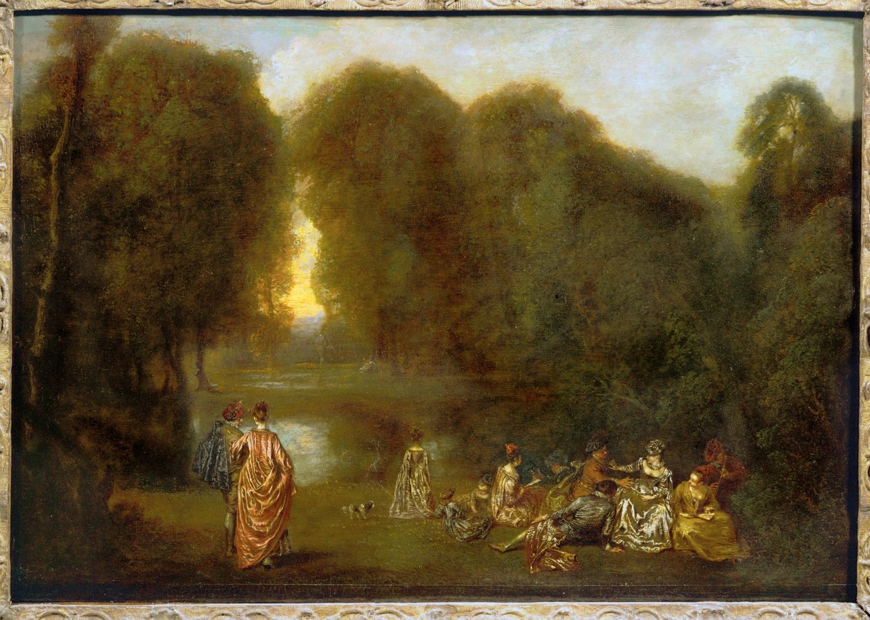 Assembly in a Park by Jean Antoine Watteau