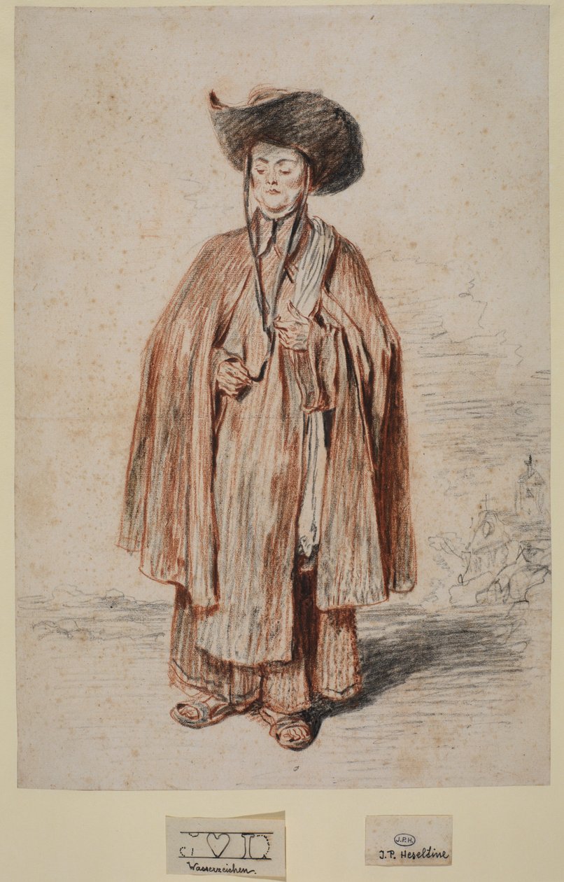 Carmelite Friar, Standing by Jean Antoine Watteau