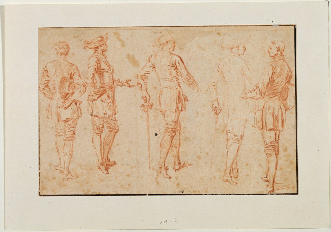 Five Standing Men by Jean Antoine Watteau