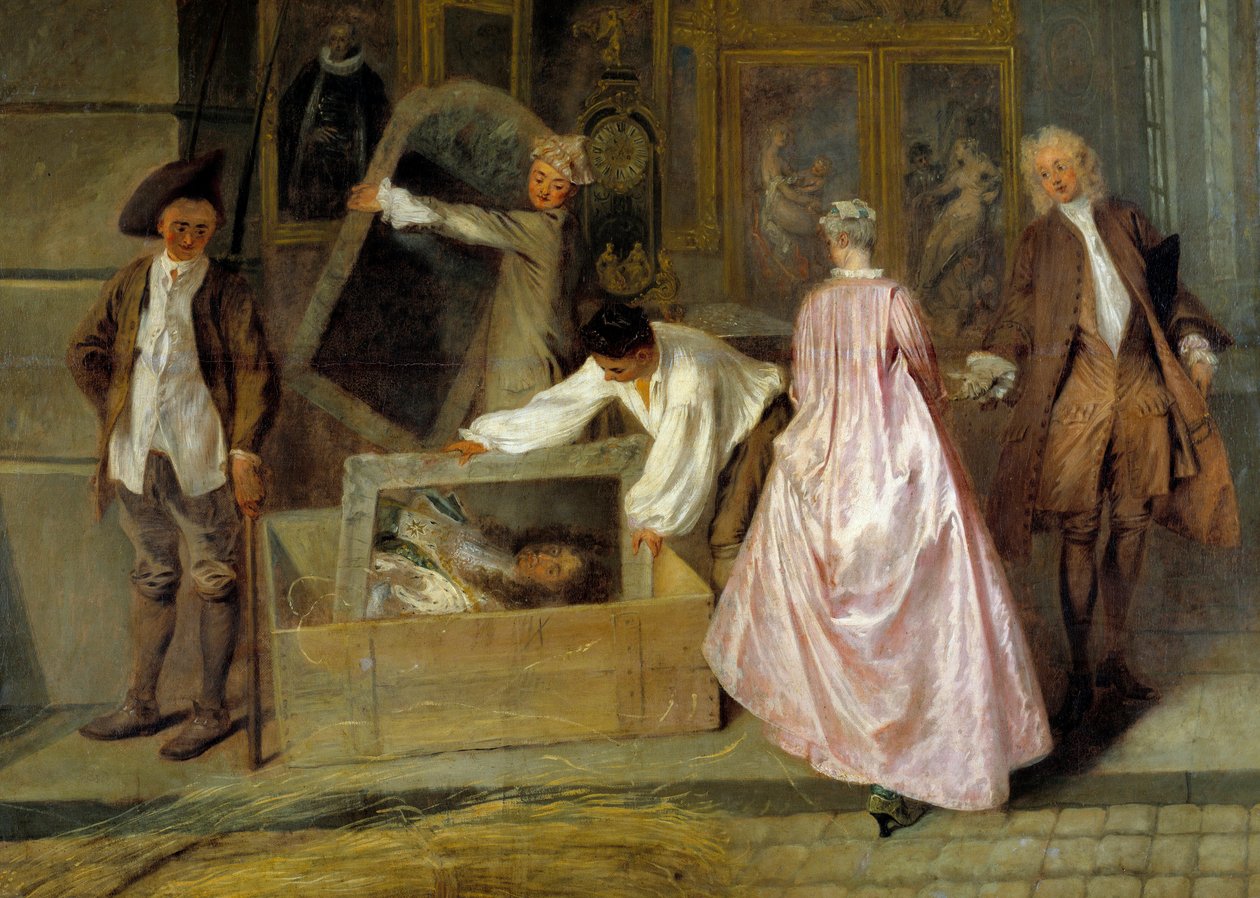 Package Preparation (detail) by Jean Antoine Watteau