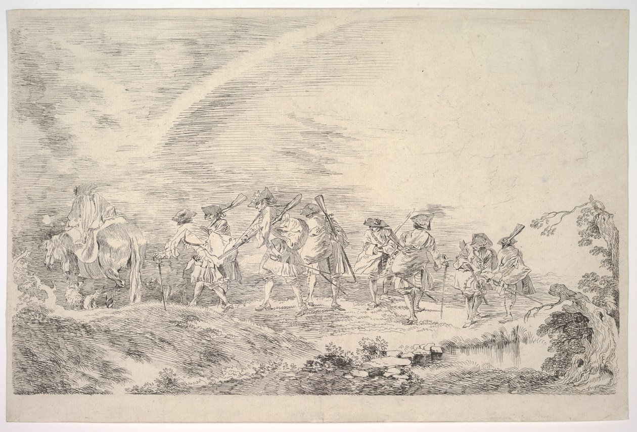 Recruits Going to Join the Regiment by Jean Antoine Watteau
