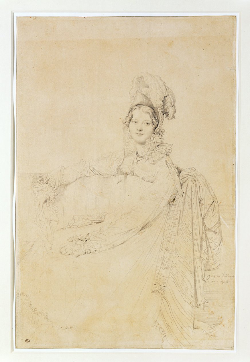 Mme. Destouches, born Armande Edmee Charton, newly married to architect Destouches by Jean Auguste Dominique Ingres
