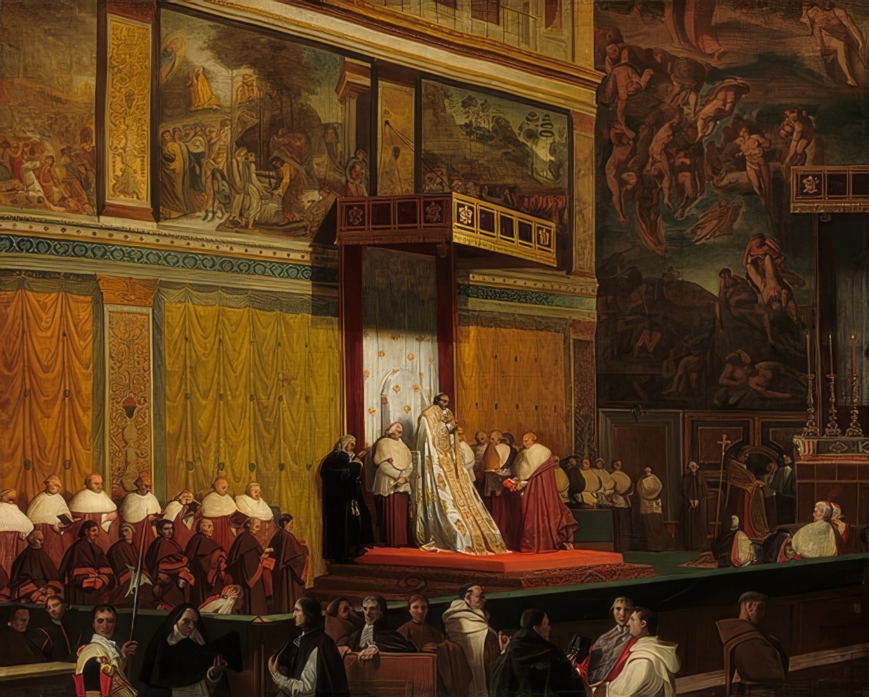 Pope Pius VII in the Sistine Chapel. 1814 by Jean Auguste Dominique Ingres