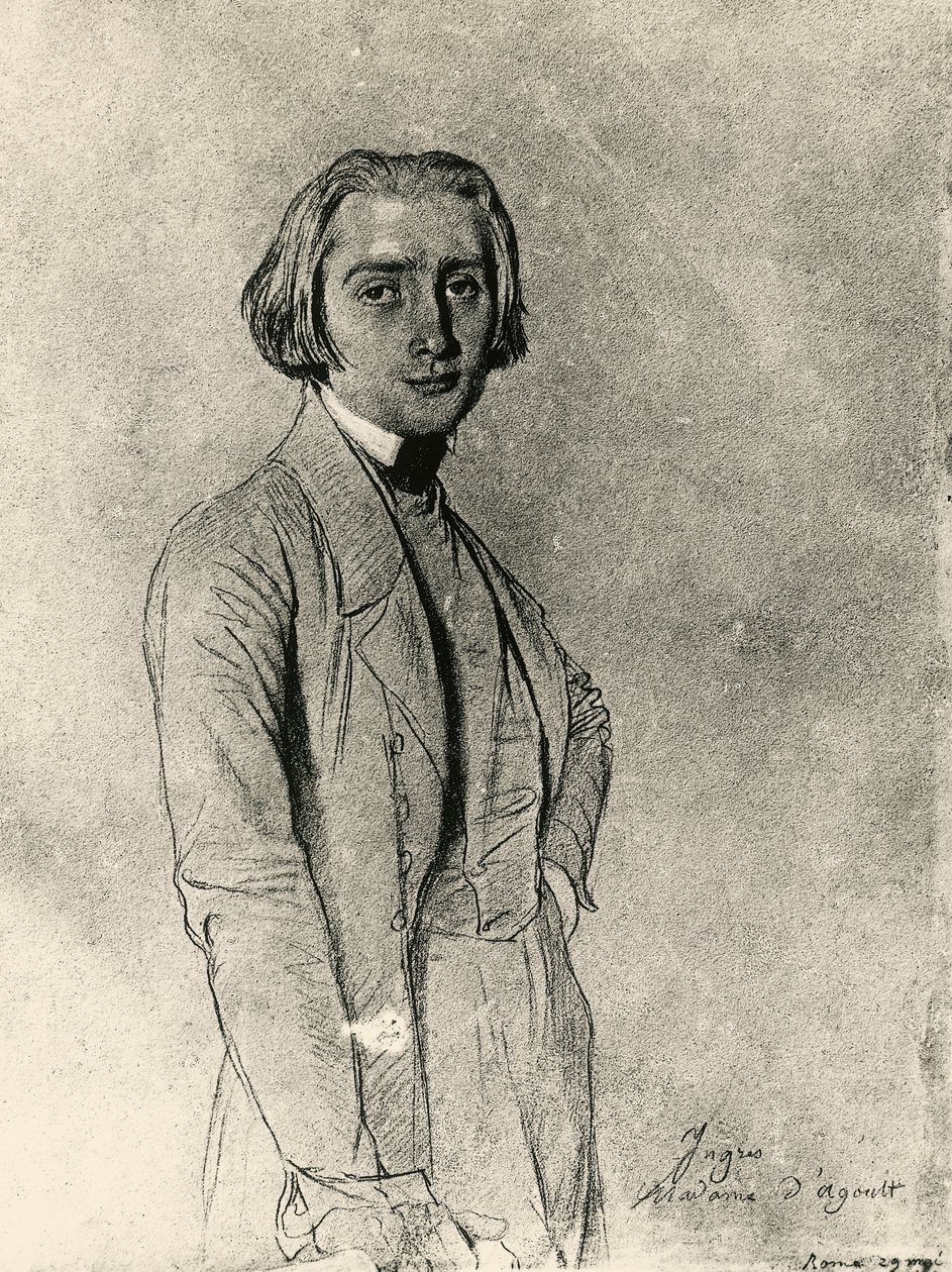 Portrait of Franz Liszt by Jean Auguste Dominique Ingres