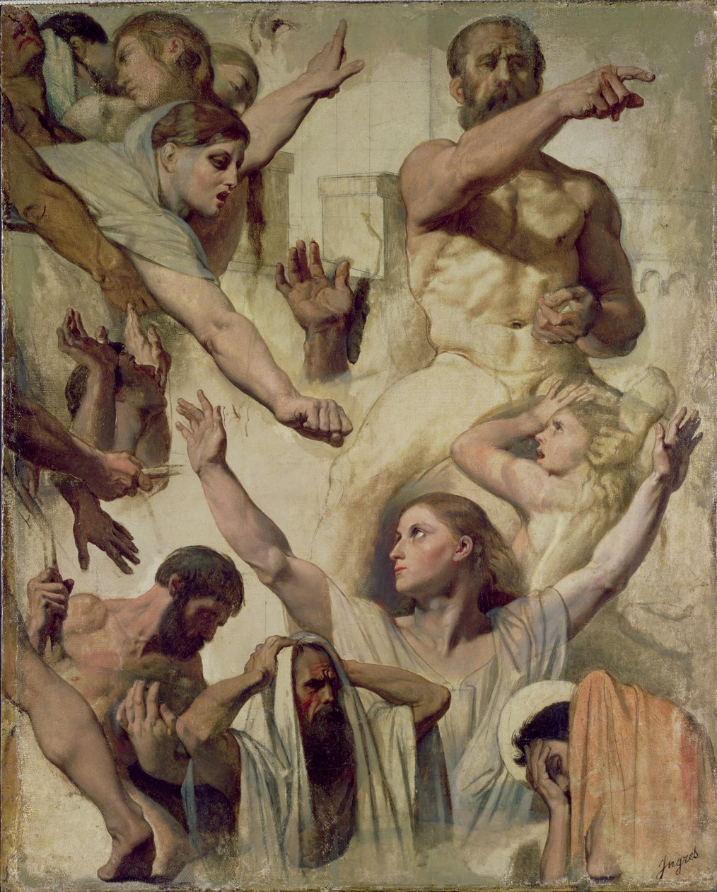 Studies for The Martyrdom of St. Symphorien (detail) by Jean Auguste Dominique Ingres