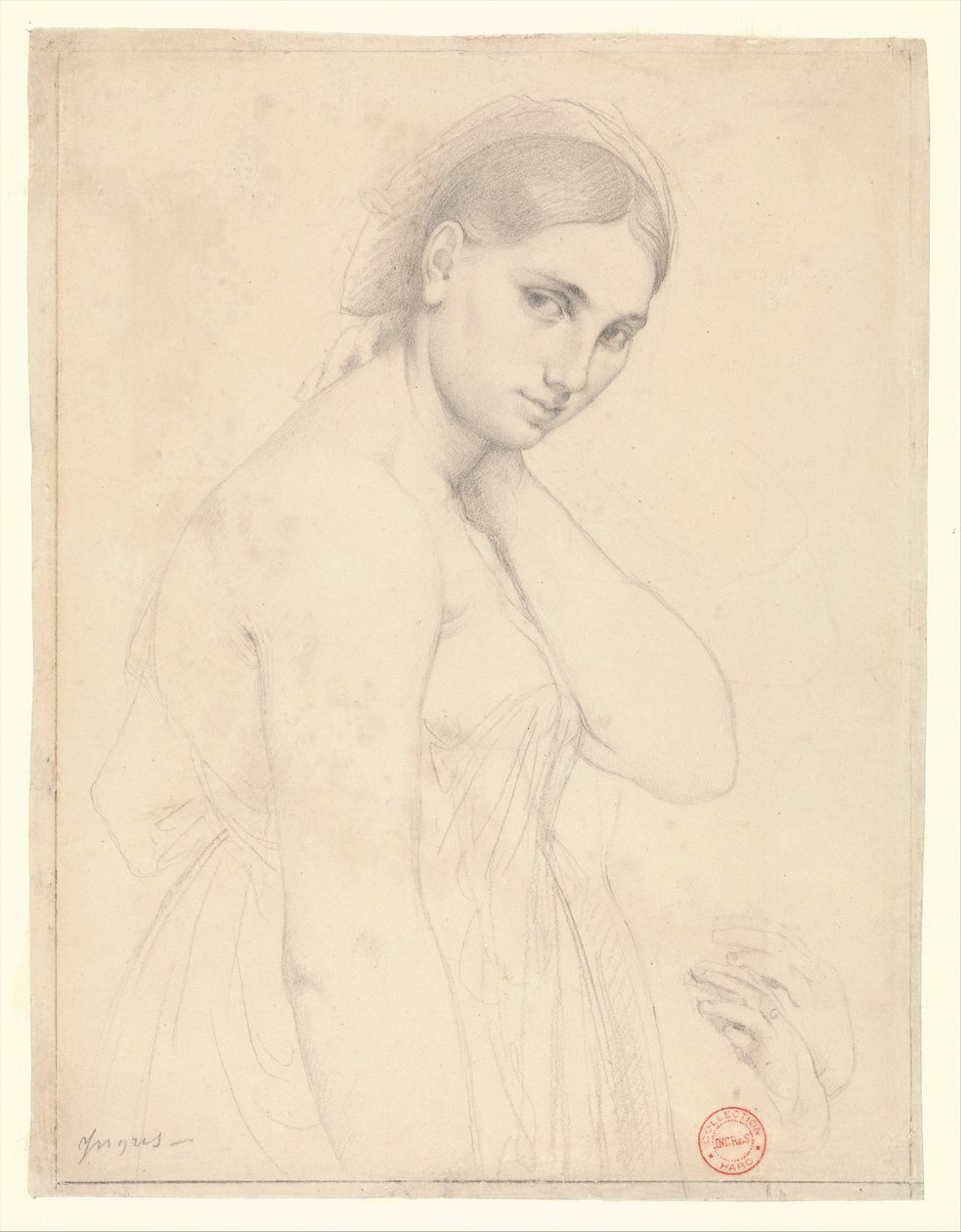 Study for "Raphael and the Fornarina" by Jean Auguste Dominique Ingres