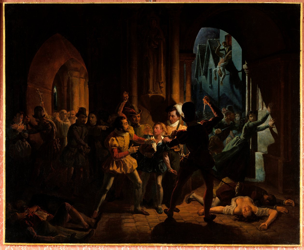 Maximilian of Bethune Escaping the Massacre of Saint Barthelemy by Jean Auguste Dubouloz