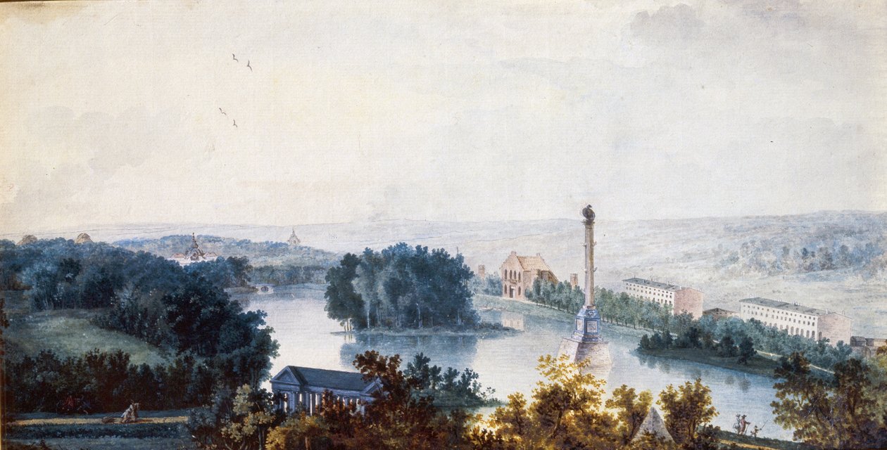 Tsarskoye Selo. The Chesme Column by Jean Balthazard de la Traverse