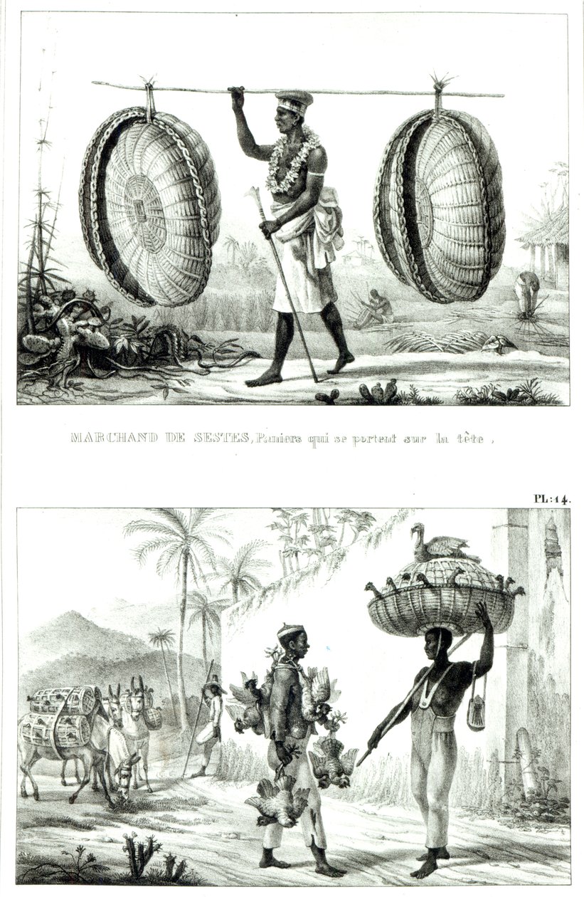 Head baskets and a poultry seller, from 