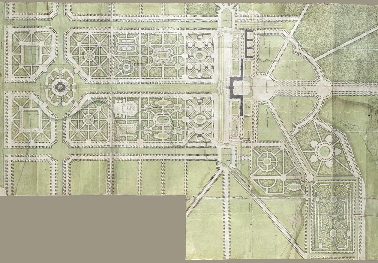 Design for the Strelna palace and park, 1717 by Jean Baptiste Alexandre Le Blond