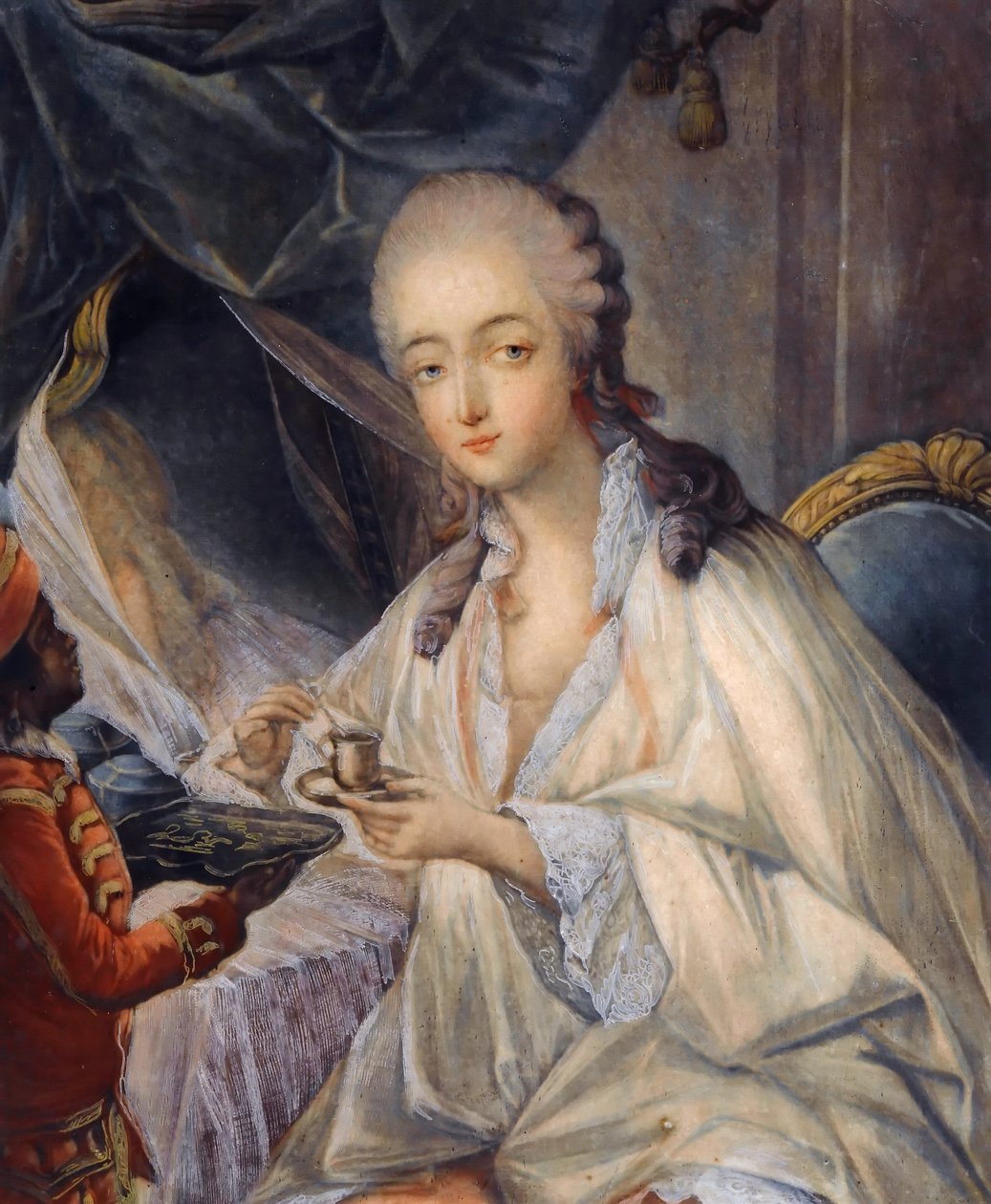 Jeanne Bécu, comtesse Du Barry with a cup of coffee by Jean Baptiste André Gautier Dagoty