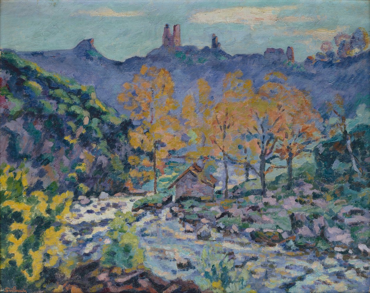 The Mill of Brigand and the Ruins of Crozant Castle, Creuse by Jean Baptiste Armand Guillaumin