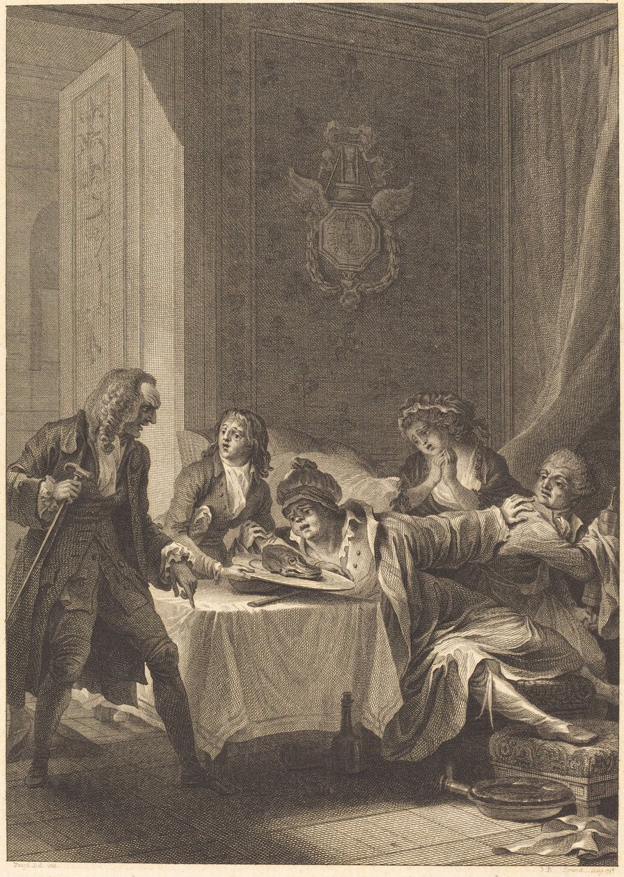 The Glutton by Jean Baptiste Blaise Simonet after Jacques Louis François Touzé