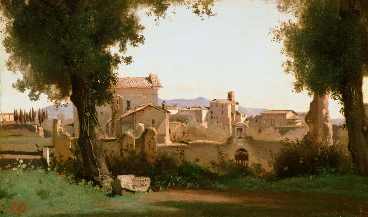 View from the Farnese Gardens, Rome by Jean Baptiste Camille Corot