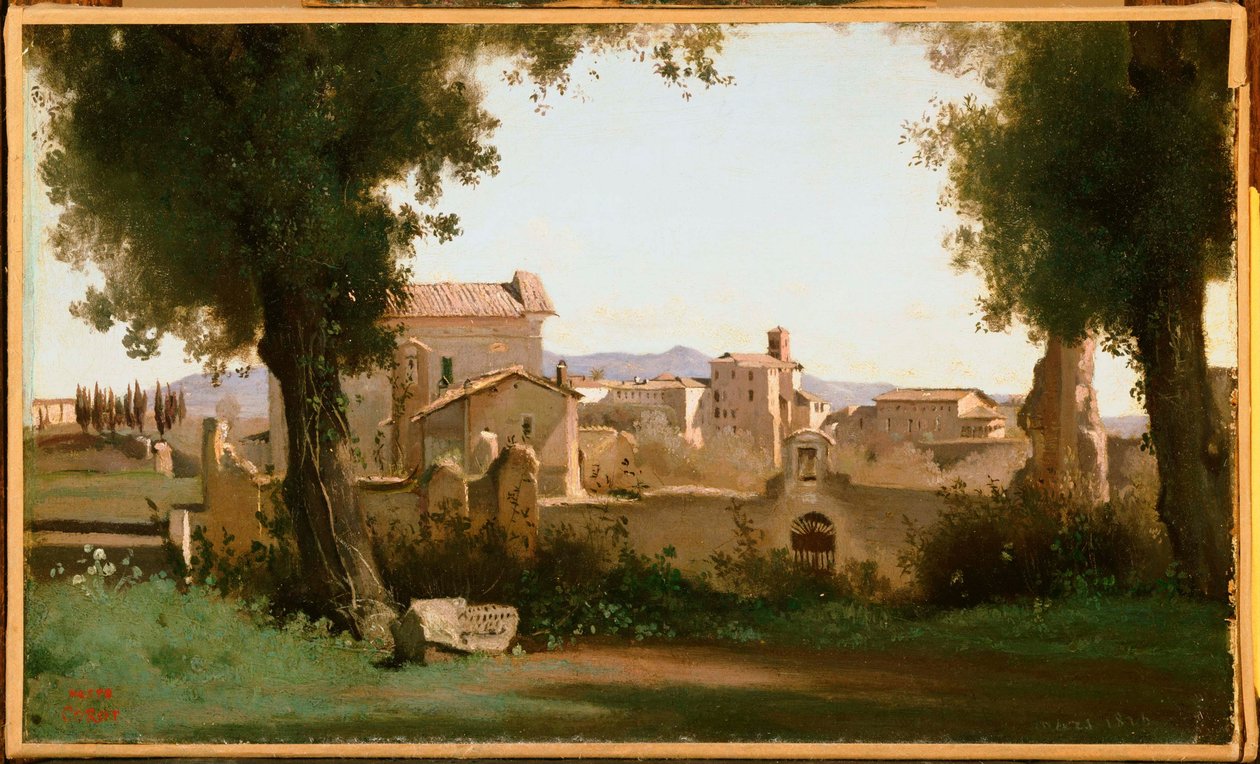 View from the Farnese Gardens, Rome by Jean Baptiste Camille Corot