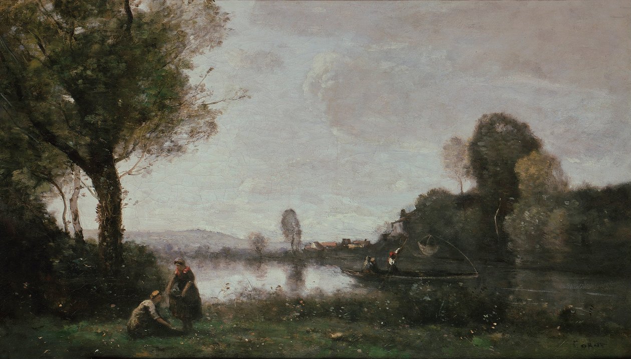 Seine Landscape near Chatou by Jean Baptiste Camille Corot