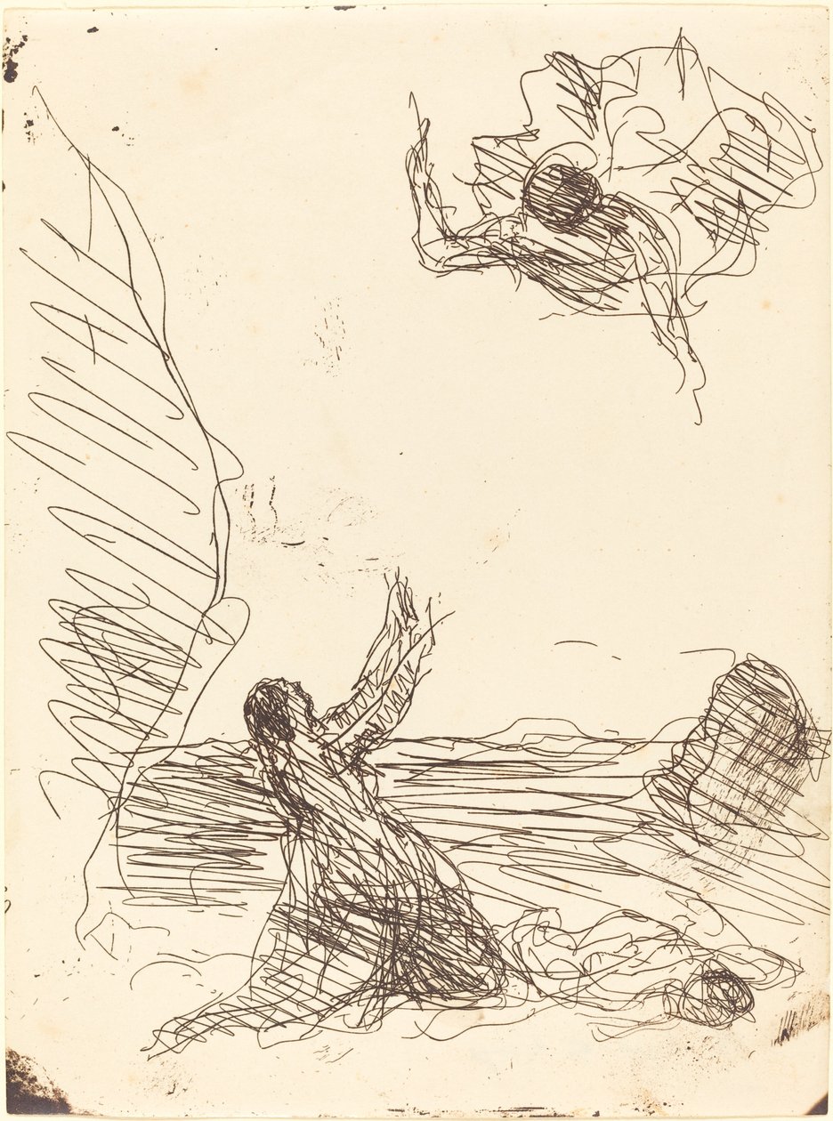 Hagar and the Angel by Jean Baptiste Camille Corot