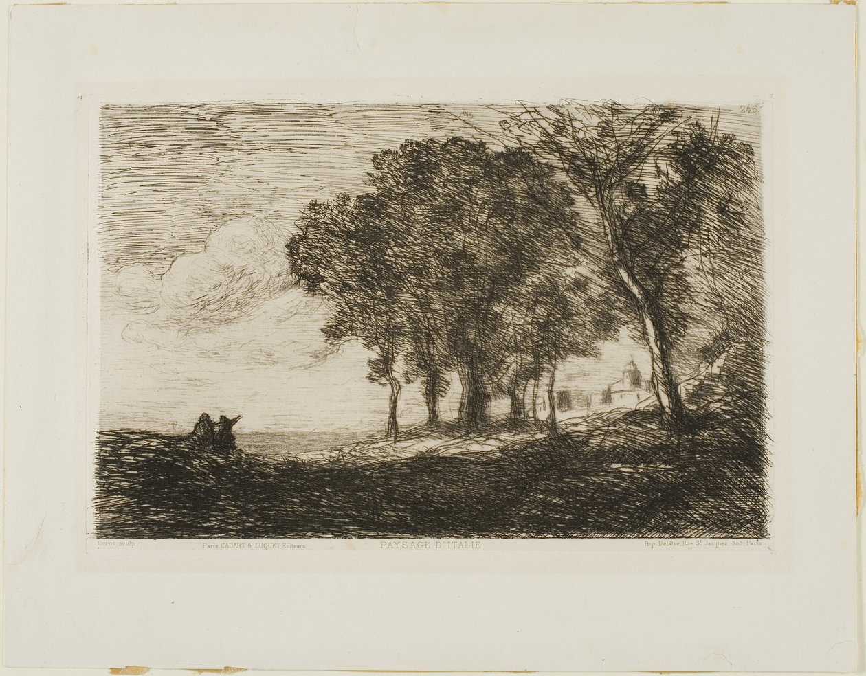 Italian Landscape by Jean Baptiste Camille Corot