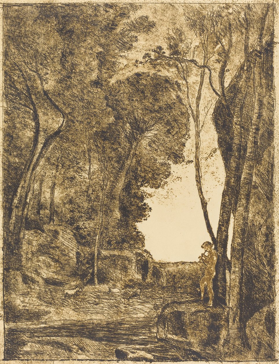 Little Shepherd, 1st Plate by Jean Baptiste Camille Corot