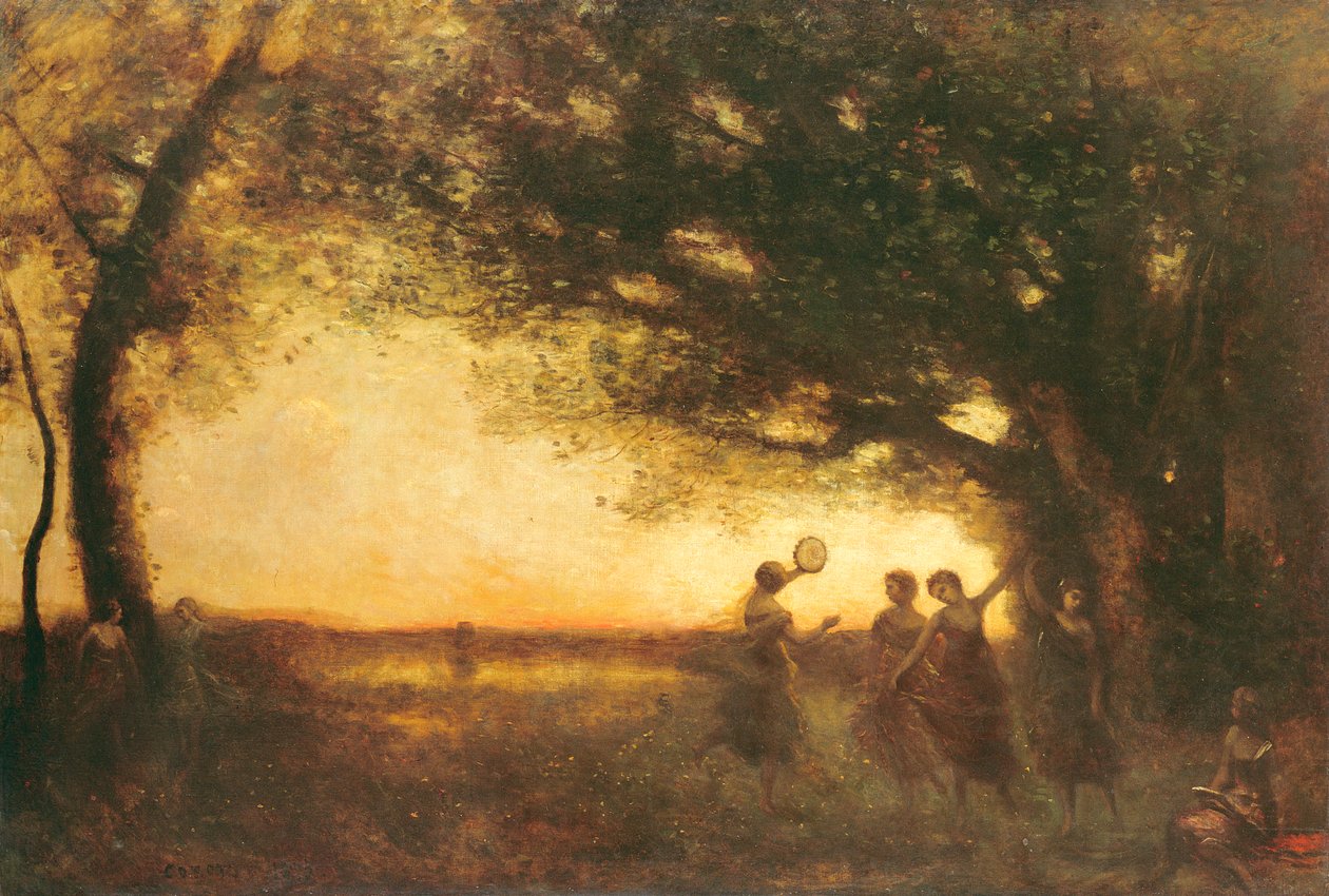 Pleasures of the Evening by Jean Baptiste Camille Corot