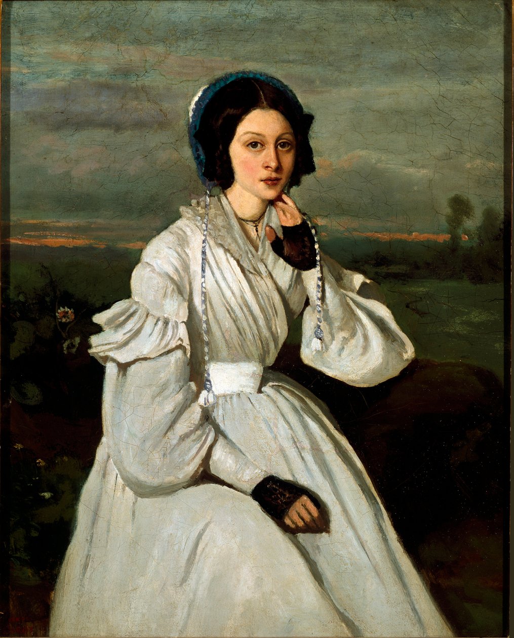 Portrait of Louise Claire Sennegon, Future Madame Charmois by Jean Baptiste Camille Corot