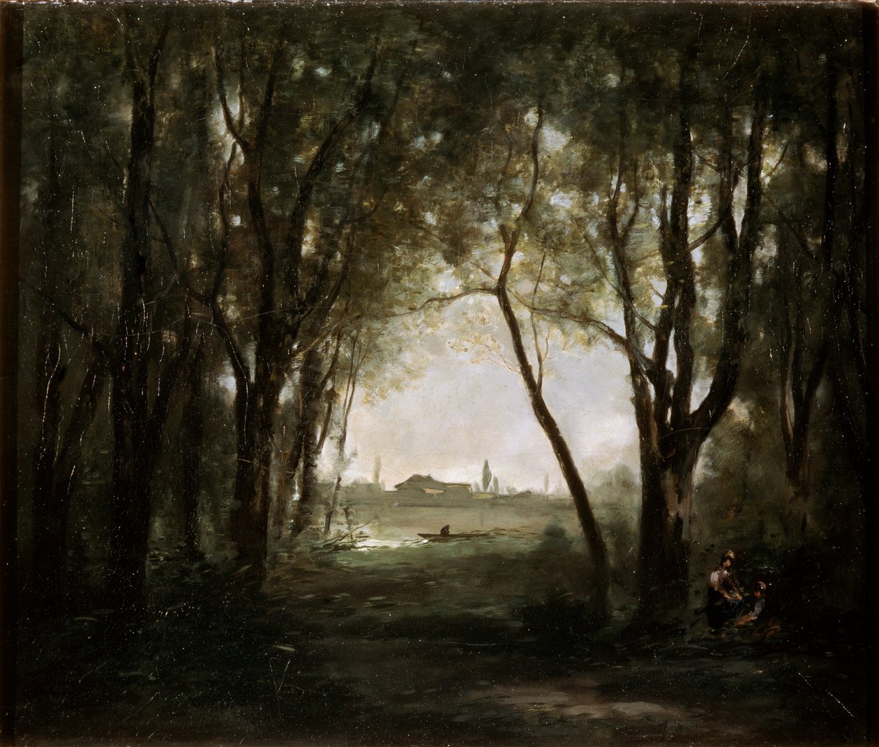 Scene near a Lake by Jean Baptiste Camille Corot