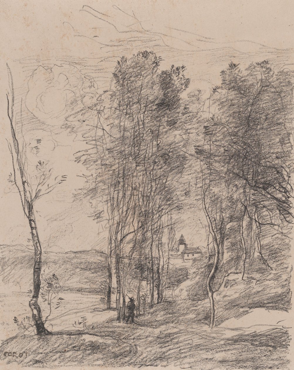 The Belfry of St.-Nicolas-les-Arras by Jean Baptiste Camille Corot