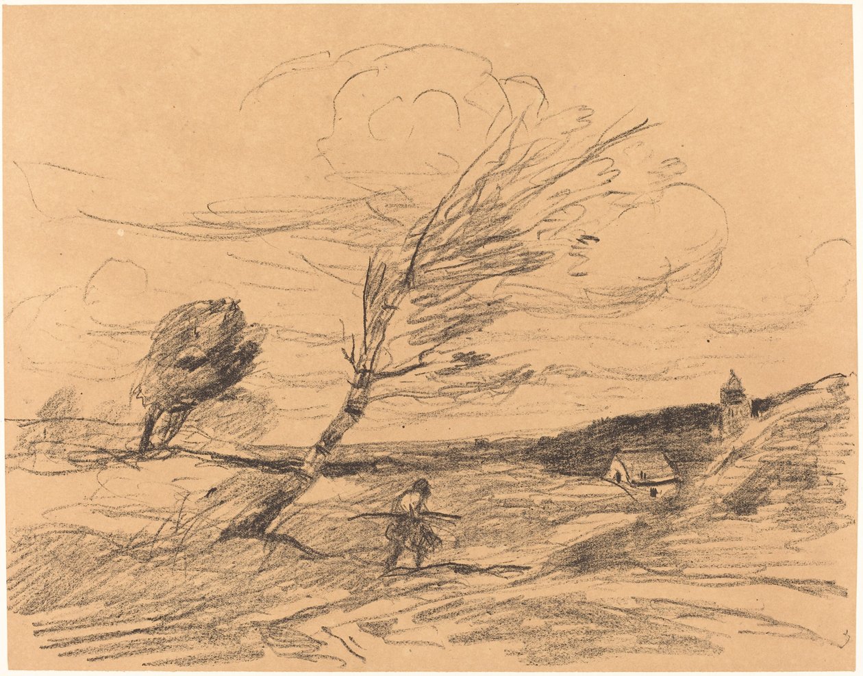 The Gust of Wind by Jean Baptiste Camille Corot