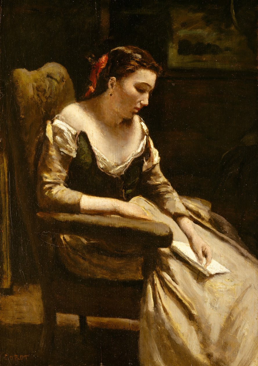 The Letter by Jean Baptiste Camille Corot