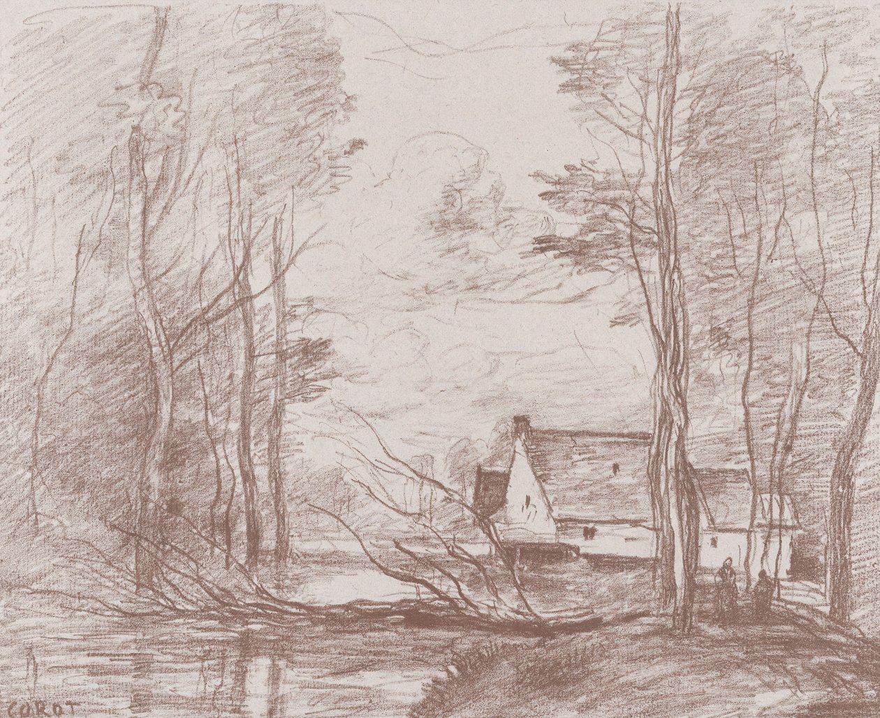 The Mill at Cuincy, Near Douai by Jean Baptiste Camille Corot