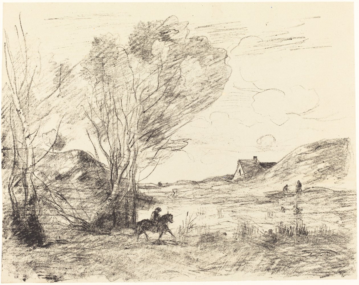 The Rider in the Reeds by Jean Baptiste Camille Corot