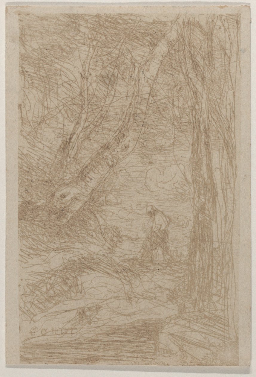 The Woodcutter of Rembrandt by Jean Baptiste Camille Corot