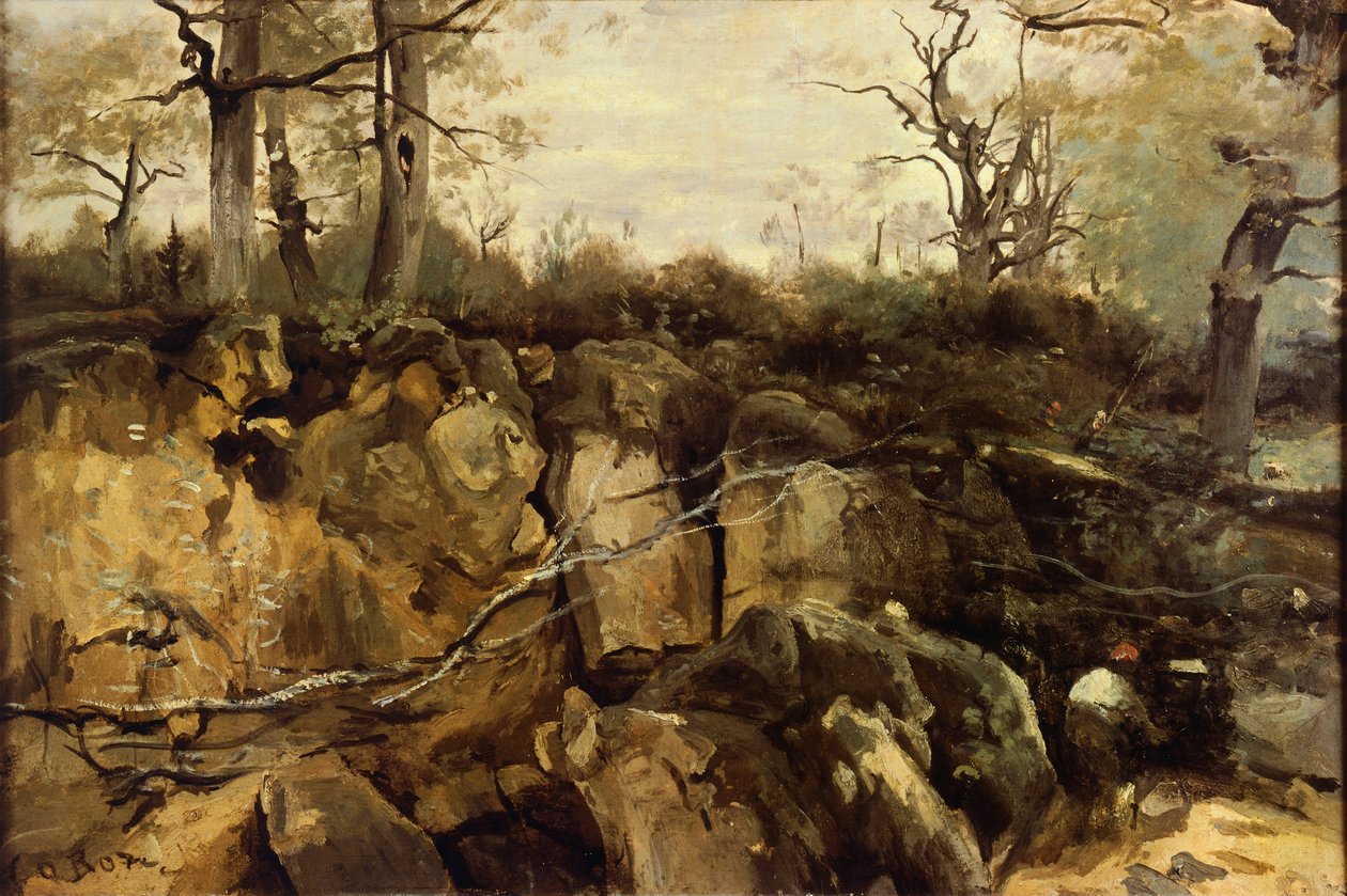 The edge of Fontainebleau forest by Jean Baptiste Camille Corot