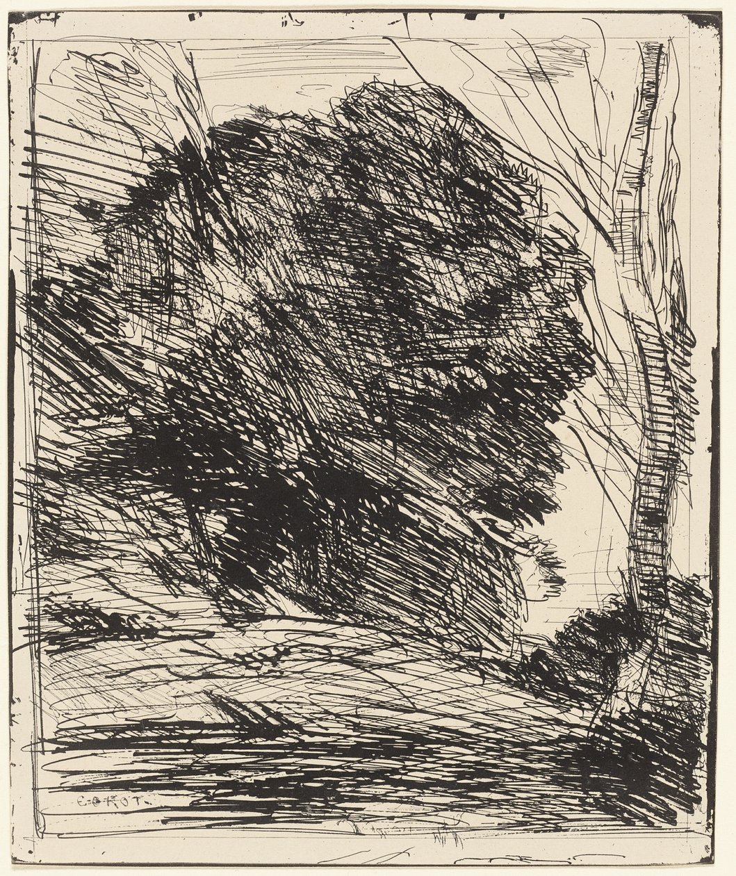 Trees on a Mountainside by Jean Baptiste Camille Corot