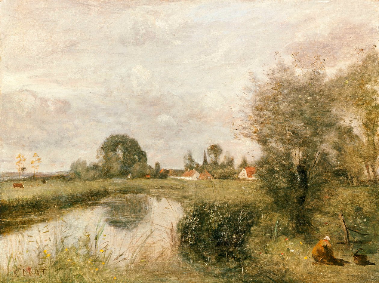 View of Arleux from the Marshes of Palluel, 1873 by Jean Baptiste Camille Corot