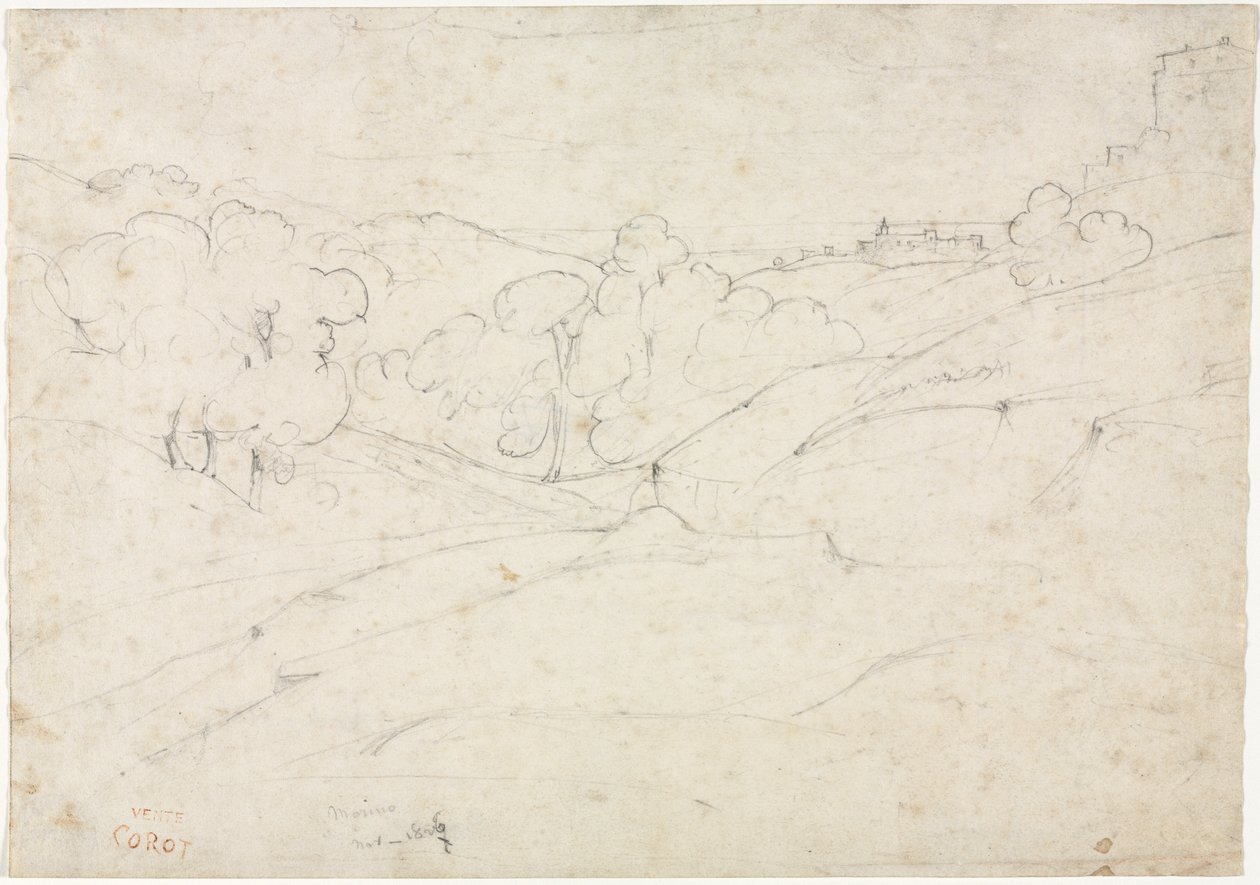 View of Marino (recto) by Jean Baptiste Camille Corot