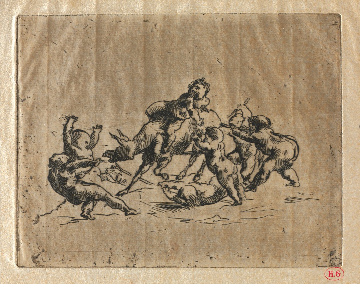 Bacchanal with Children and Donkey by Jean Baptiste Carpeaux