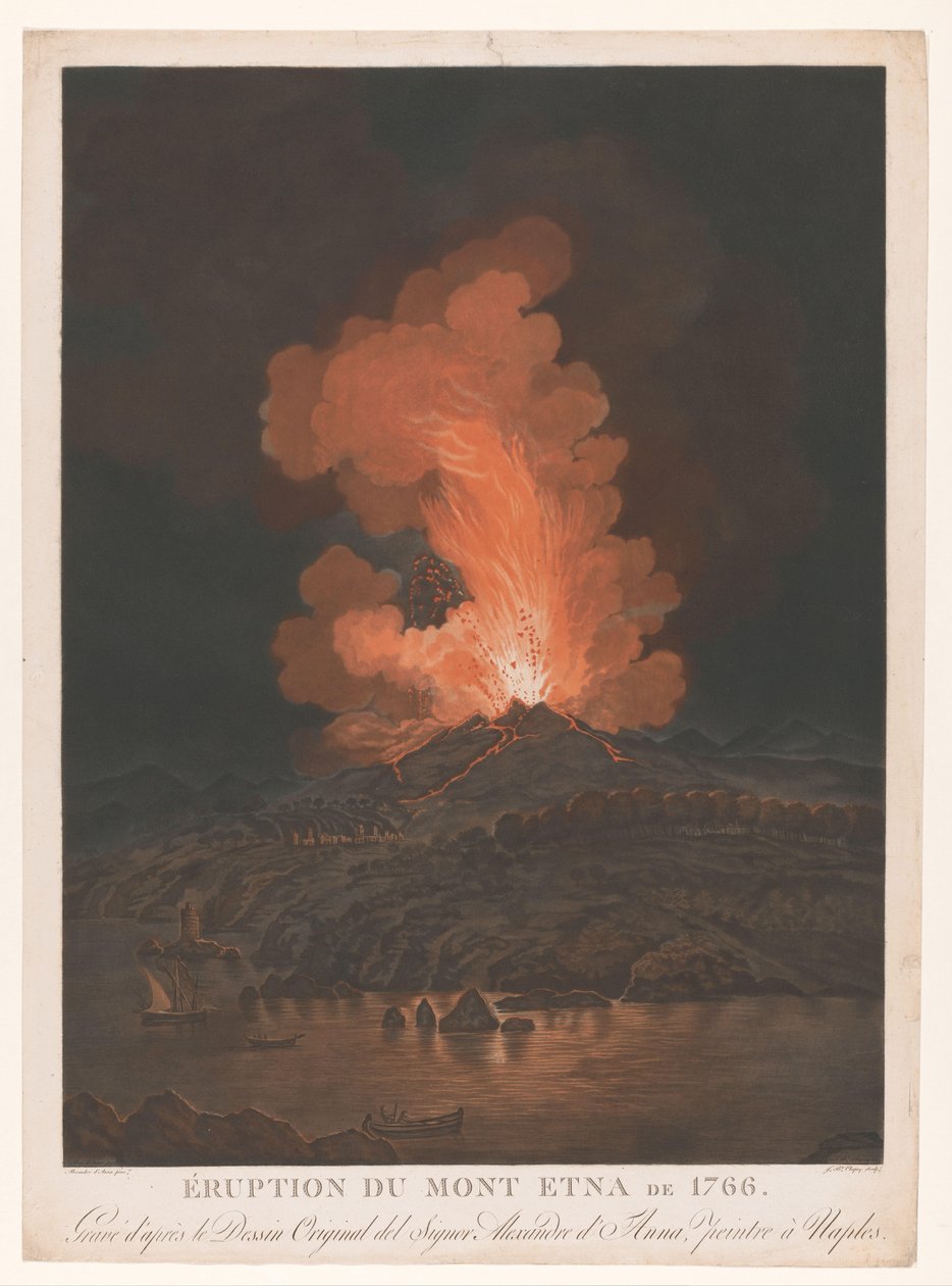 Eruption of Mount Etna in 1766 by Jean Baptiste Chapuy