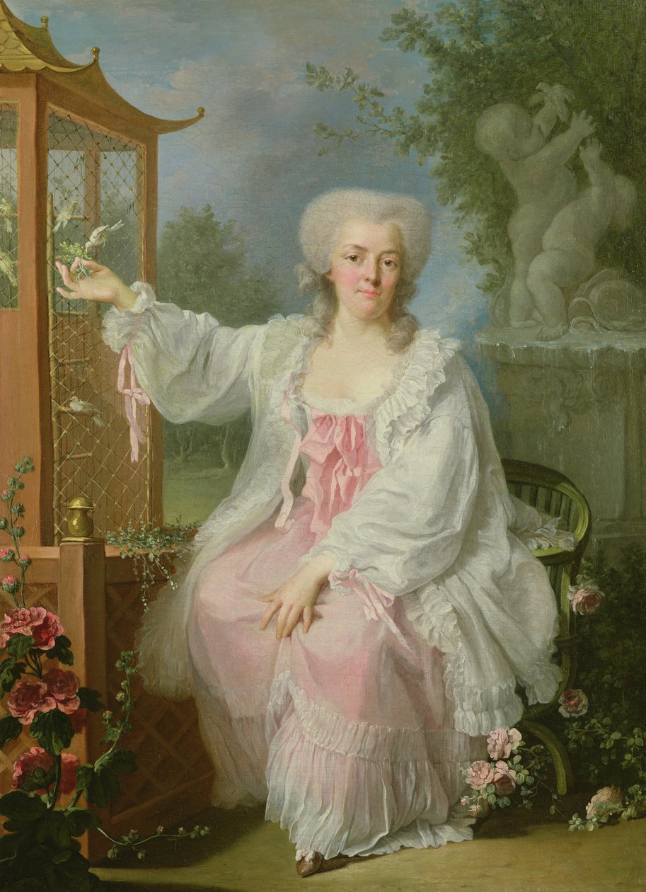 Portrait of a Lady by a Pagoda by Jean Baptiste Charpentier