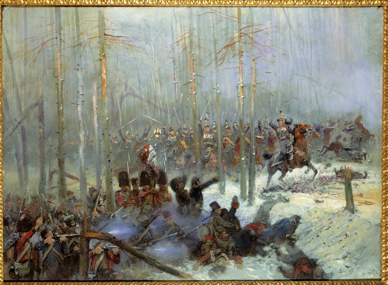 Campaign of Russia in 1812: Charge of the 7th battleship of Colonel Dubois at the Berezina by Jean Baptiste Edouard Detaille