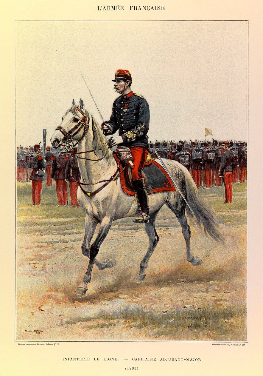 Types and Uniforms of the French Army by Captain Jules Richard, Illustrated by Edouard Detaille: Line Infantry: Captain Warrant Officer in 1885 by Jean Baptiste Edouard Detaille