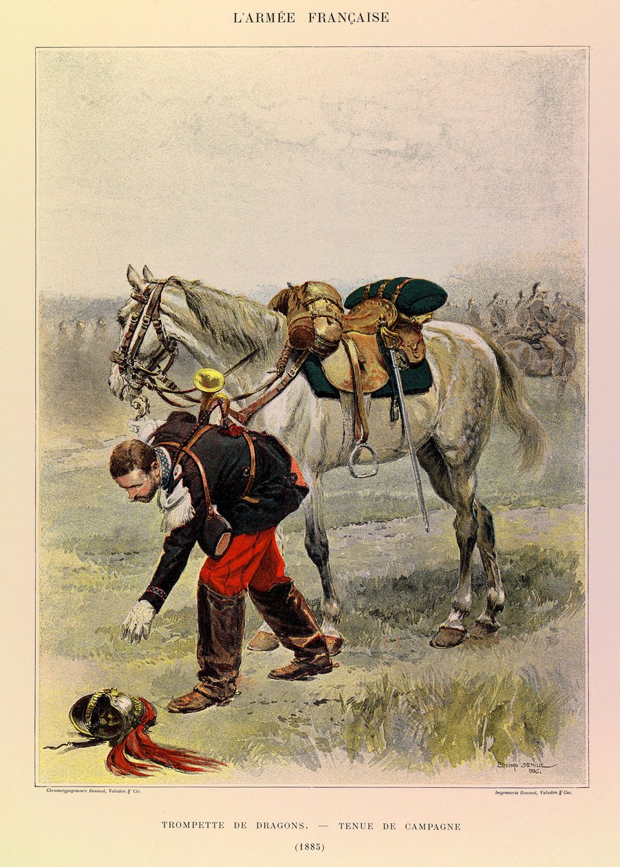 Trumpet of Dragons in Country Dress in 1885 by Jean Baptiste Edouard Detaille
