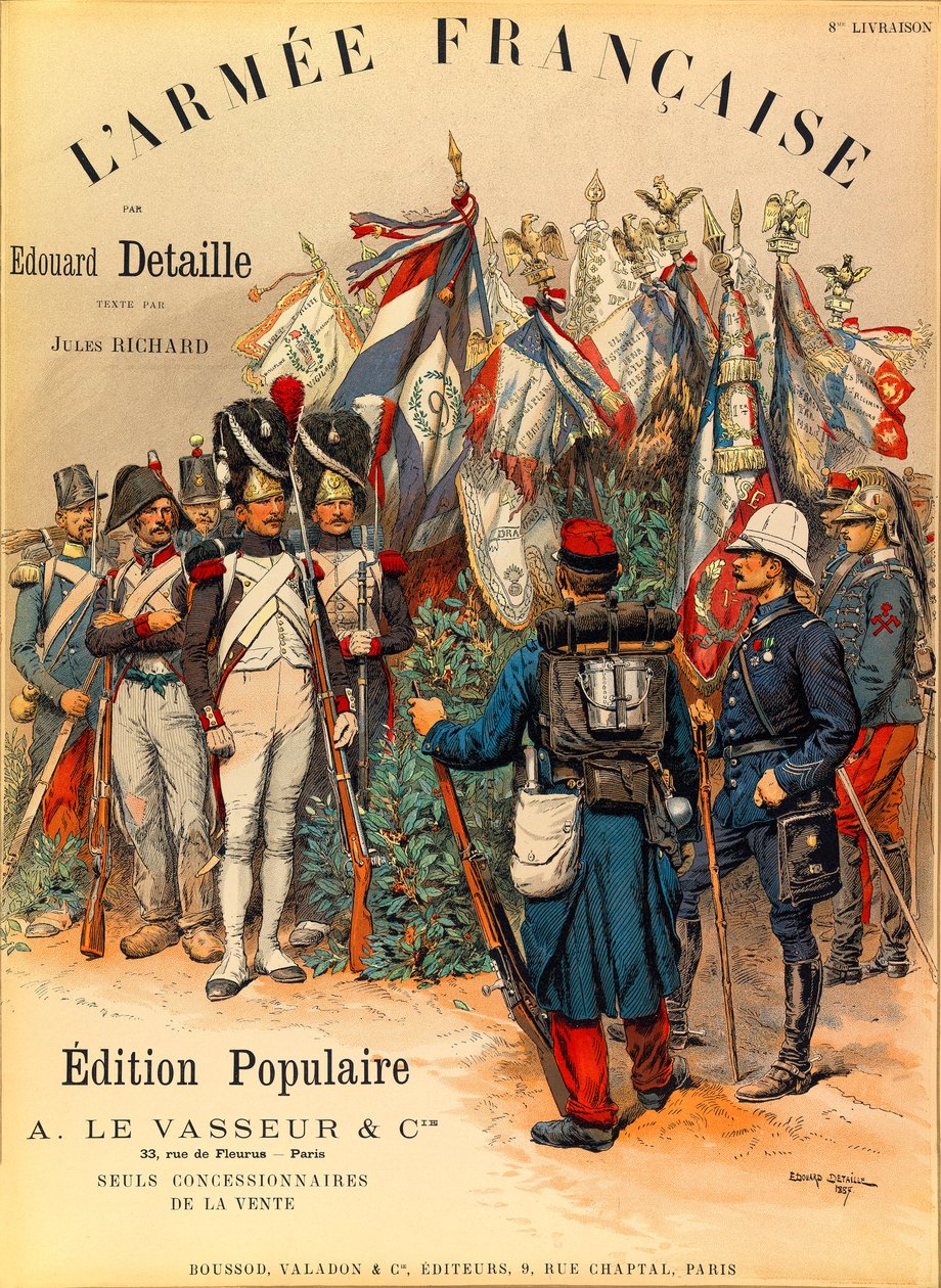 Types and Uniforms of the French Army by Captain Jules Richard, Illustrated by Edouard Detaille: First Cover of the Book 
