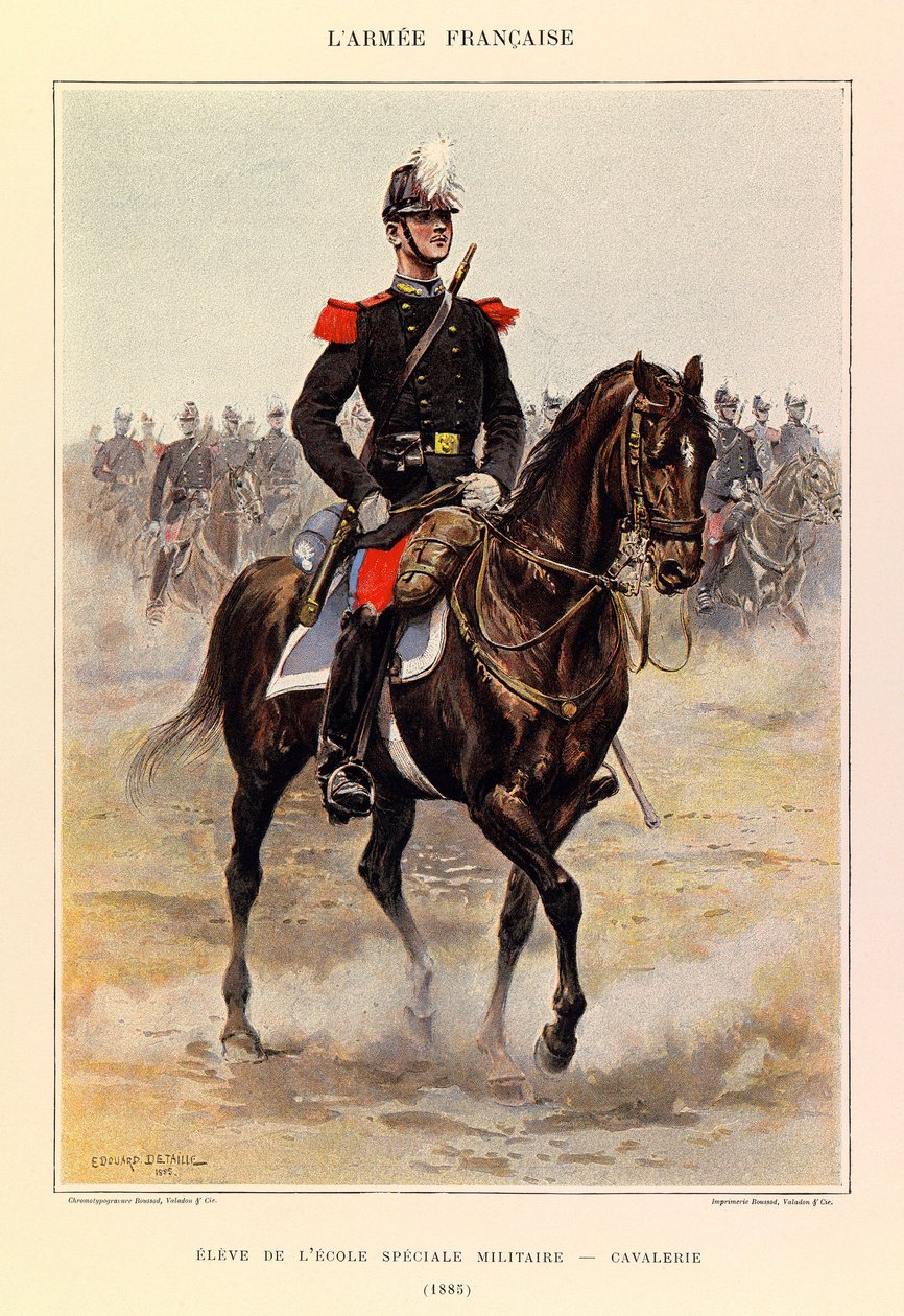 Types and Uniforms of the French Army: Pupil of the Special Military School: Cavalry in 1885 by Jean Baptiste Edouard Detaille