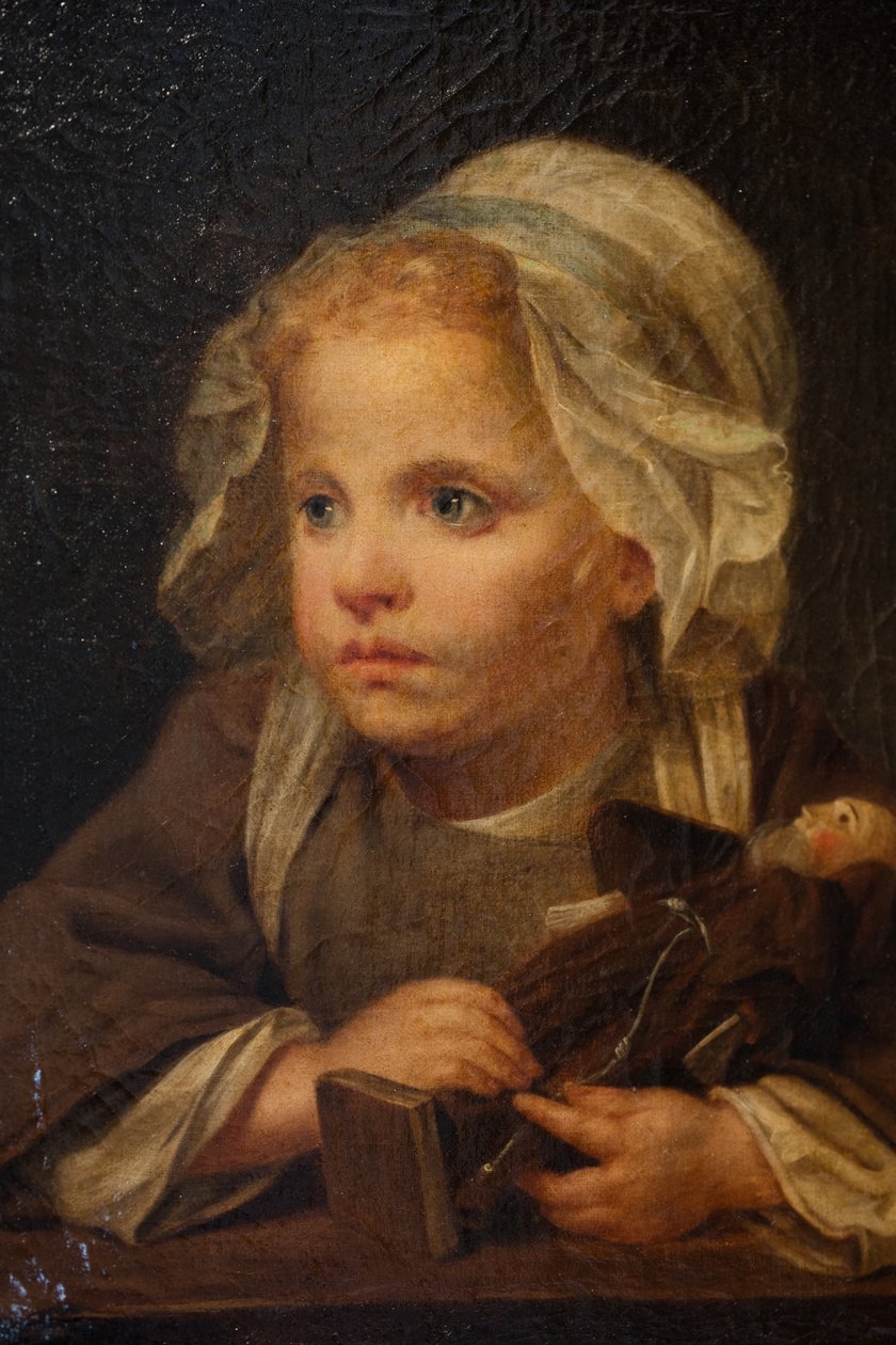 Girl with Capuchin (detail) by Jean Baptiste Greuze