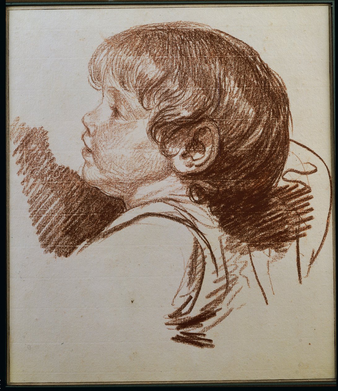 Head of a Boy in Profile to the Left by Jean Baptiste Greuze