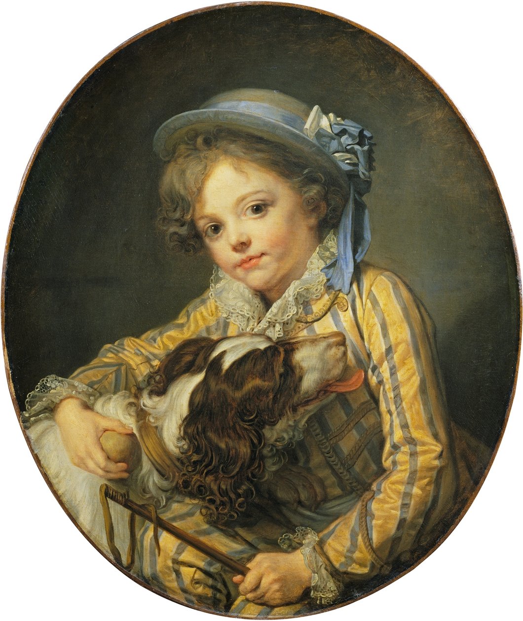 Young boy with a dog by Jean Baptiste Greuze