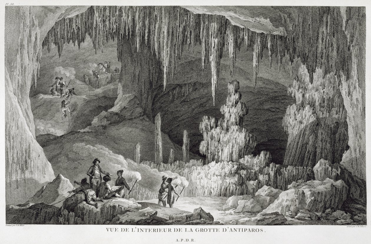 View of the Interior of the Grotto of Antiparos, engraved by Jean Baptiste Tillard by Jean Baptiste Hilair